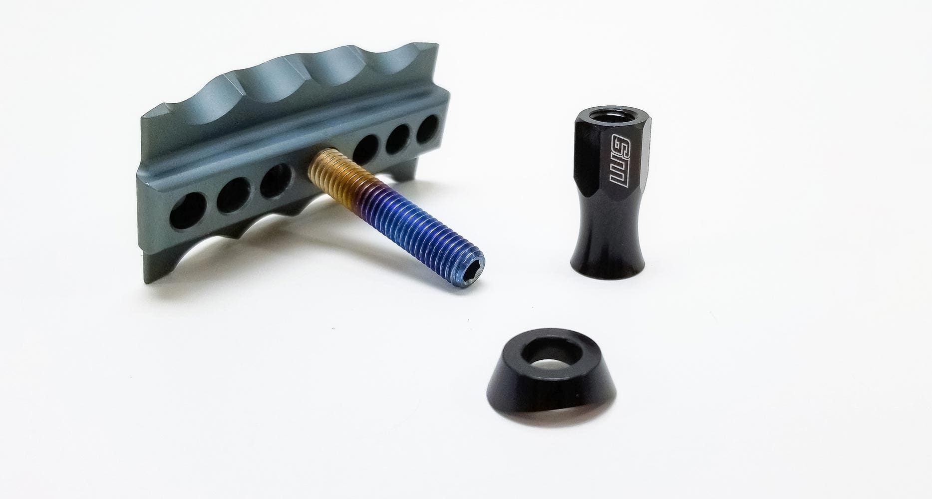 motorcycle part with nut and bolt